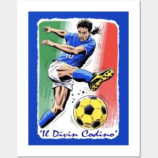 Football Legends - Italy - Roberto Baggio - IL DIVIN CODINO (The Divine Posters and Art